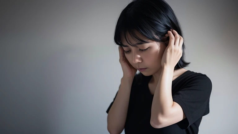 耳をふさいでいる女風ユーザーの画像