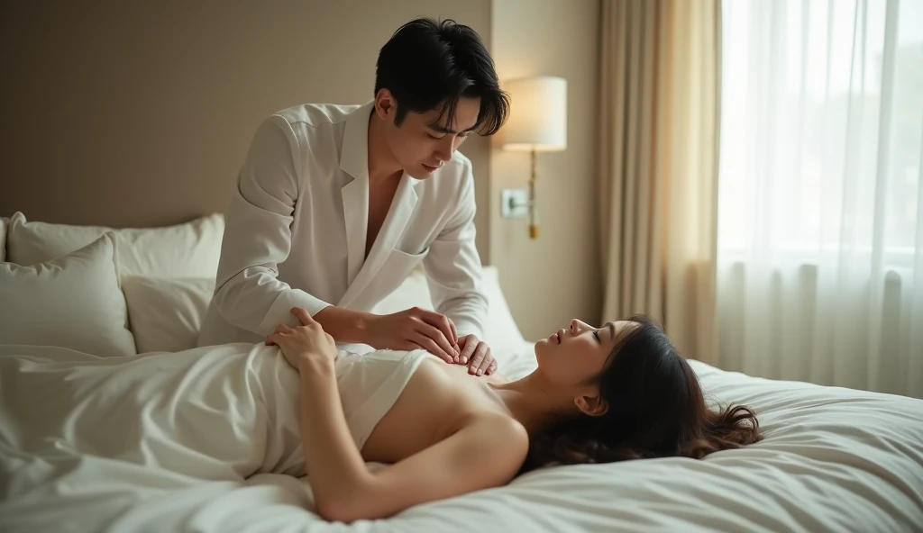 女性用風俗セラピストが女風ユーザーにマッサージを始める直前の画像