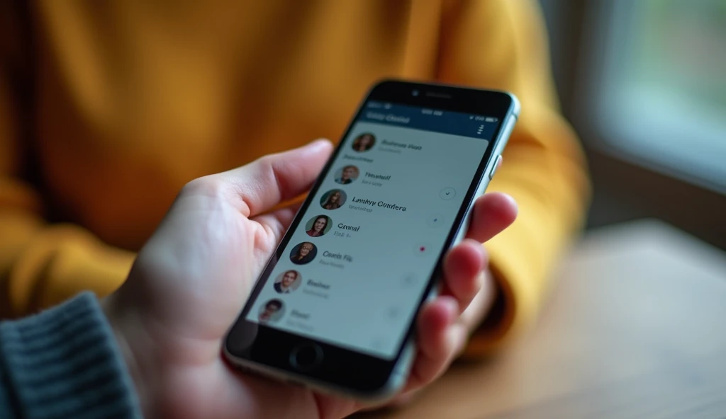 スマホを持っている画像