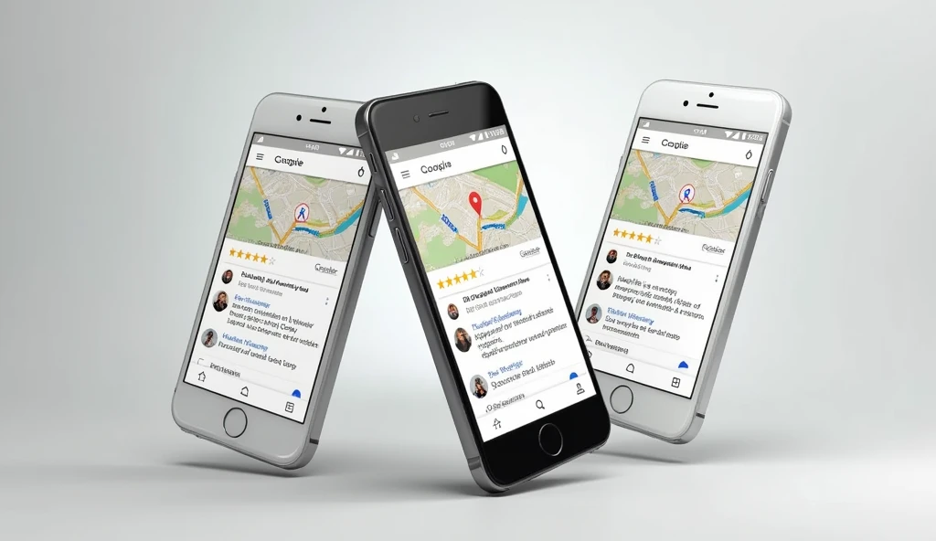 マップや行動履歴が表示されたスマホ3台の画像