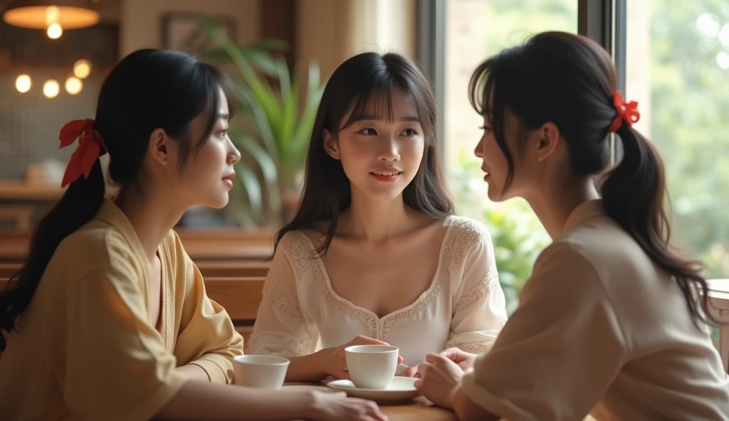 談笑している女性3名の画像