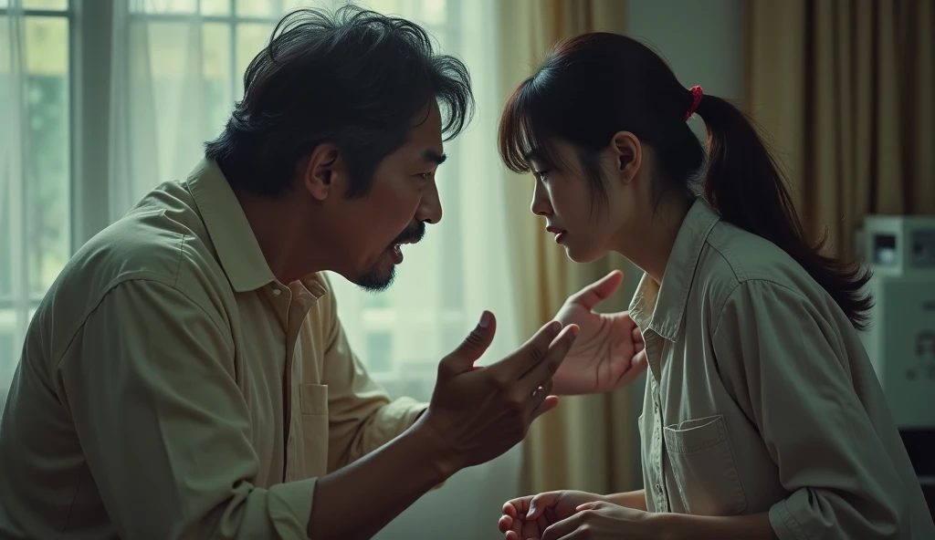 言い争っている男女の画像