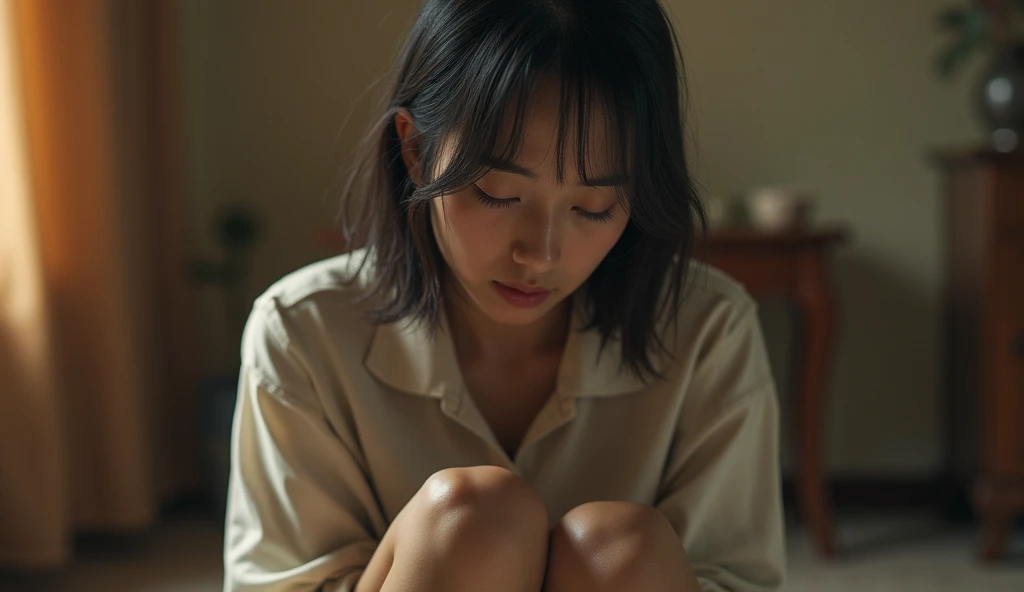 うつむいて悩んでいる様子の女風ユーザーの画像