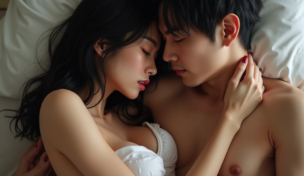 女性用風俗セラピストと女風ユーザーが裸で抱き合っている画像