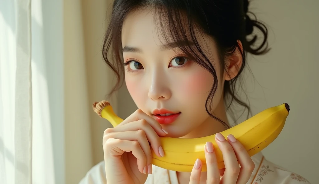 女風ユーザーが男性器を連想させるバナナを持っている画像