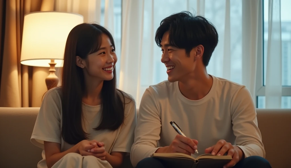 カウンセリング内容をメモする女性用風俗セラピストと女風ユーザーの画像