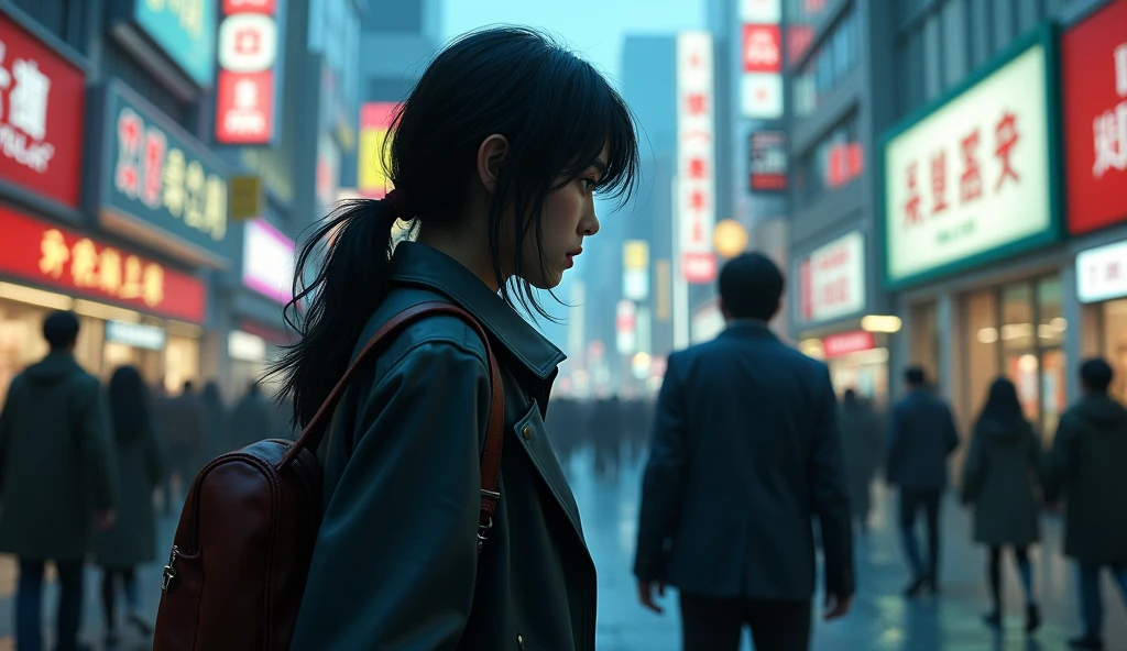 街中で考え込んでいる様子の女風ユーザーの画像