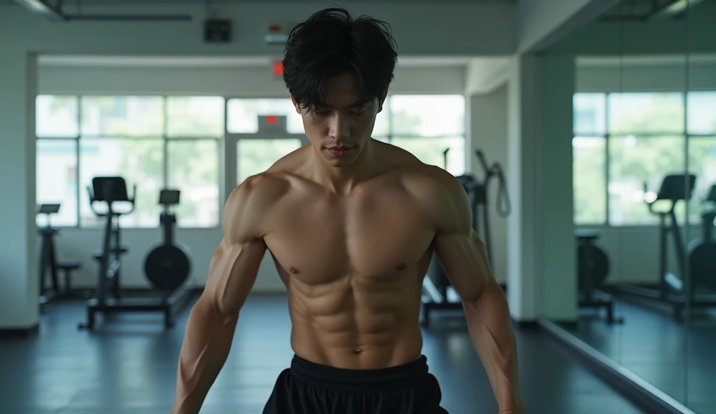 ジムでトレーニングしている女性用風俗セラピストの画像