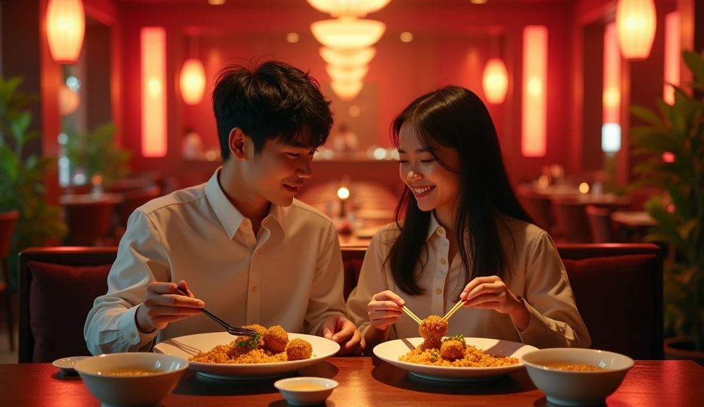 飲食店で食事をしている女風ユーザーと女性用風俗セラピストの画像