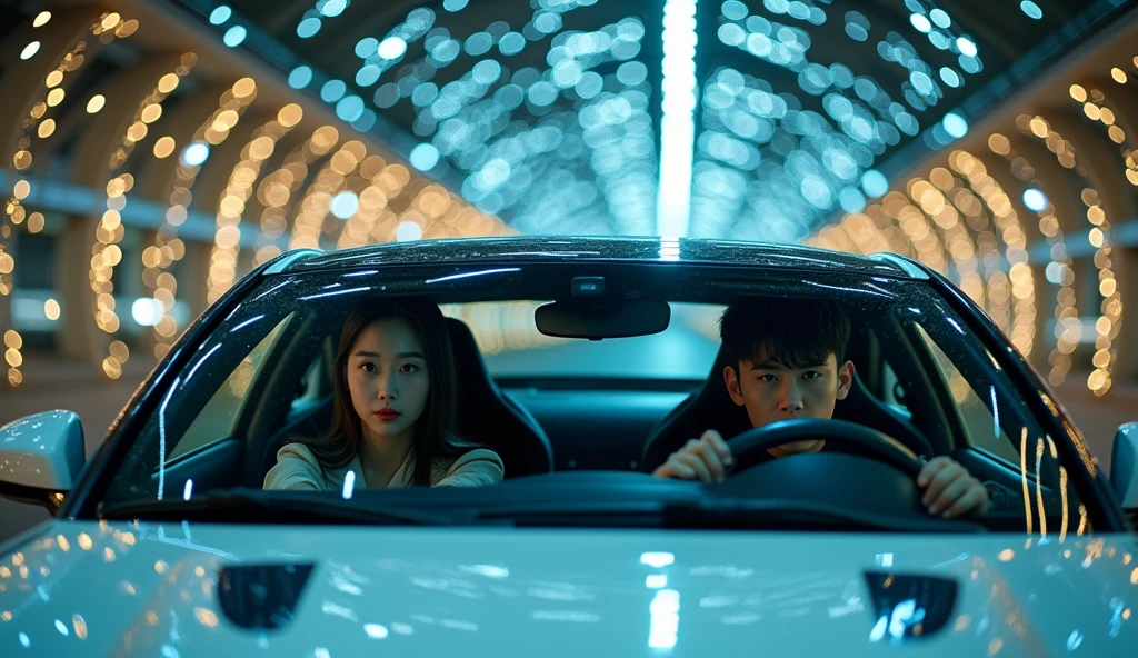 ドライブしている女風ユーザーと女性用風俗セラピストの画像