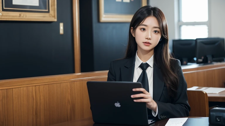 仕事中でパソコンを使っている女性の画像