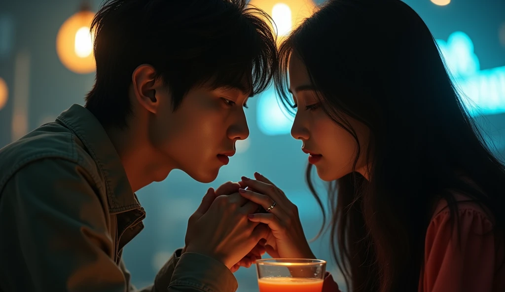 薄暗い部屋で手を繋ぐ女風ユーザーと女性用風俗セラピストの画像