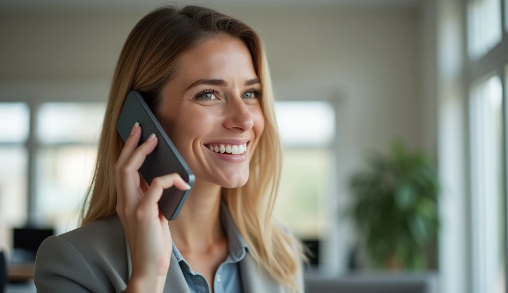 通話をしている女性の画像