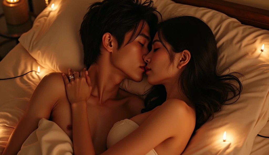 お泊りをしている女性用風俗セラピストと女風ユーザーの画像