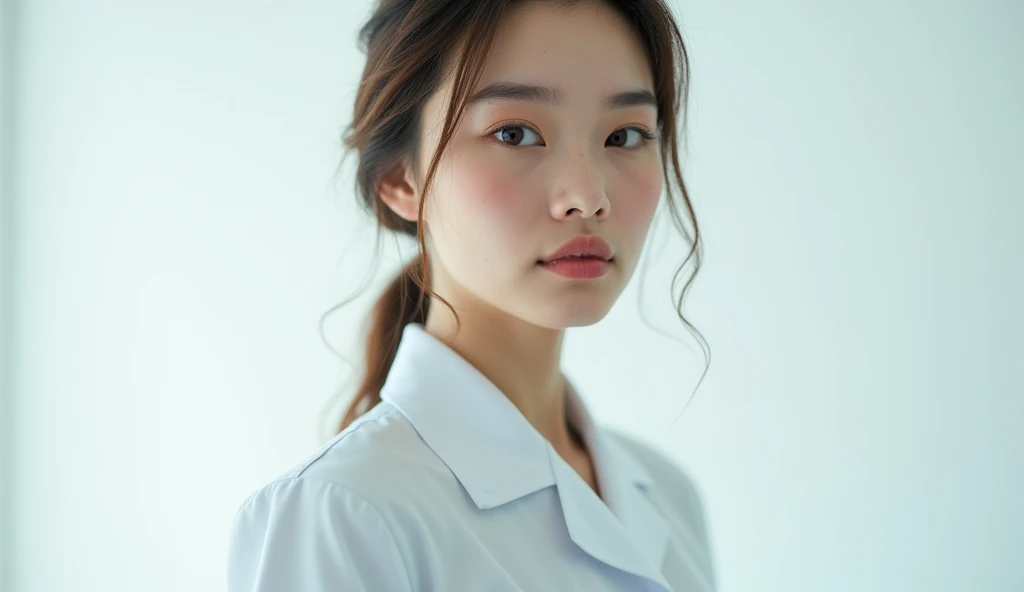 白衣を着た女性検査士の画像