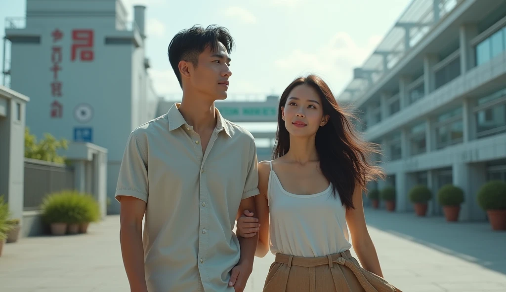 手を組んでデートしている女風ユーザーと女性用風俗セラピストの画像