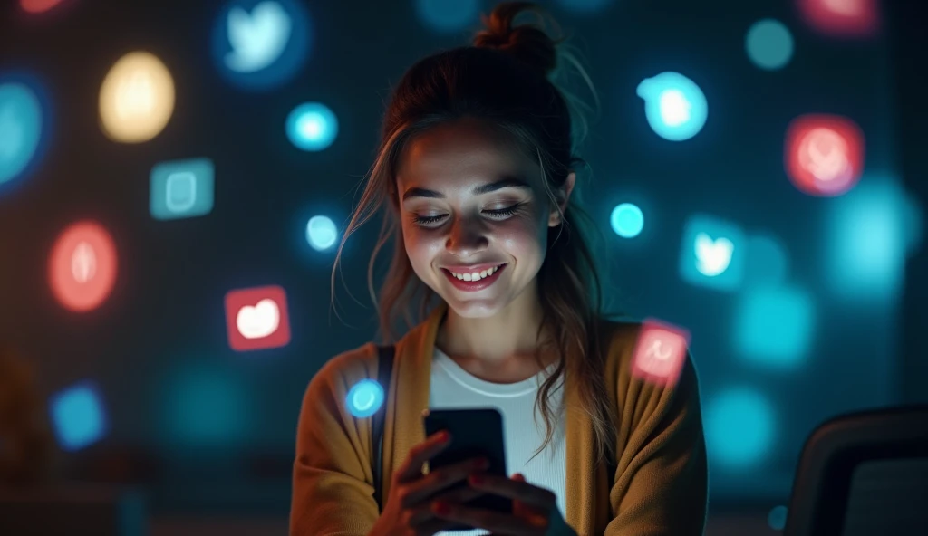 サイトでSNSをチェックしている女風ユーザーの画像