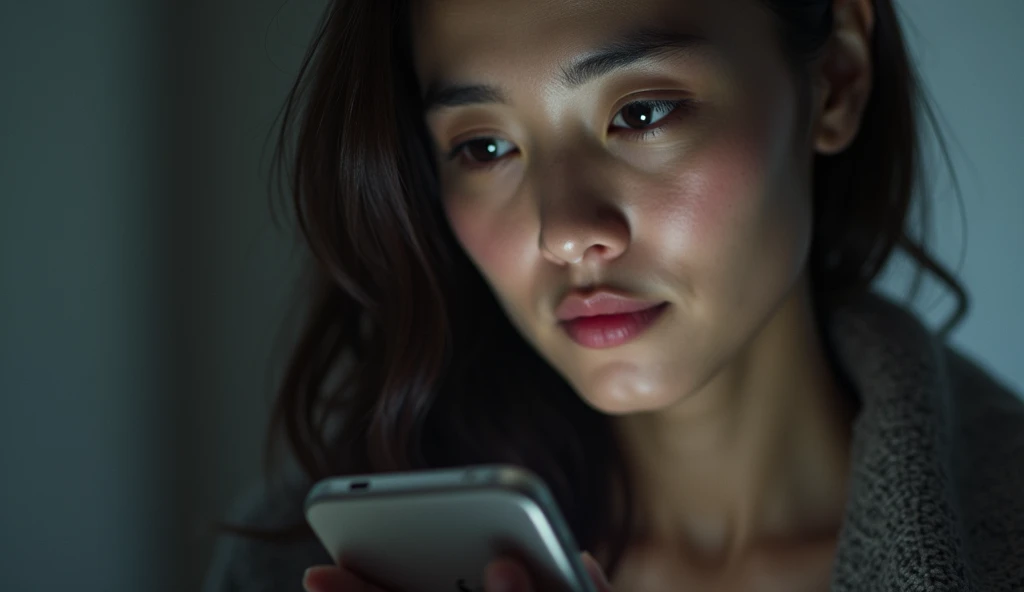 スマホの画面を見ている女風ユーザーの画像