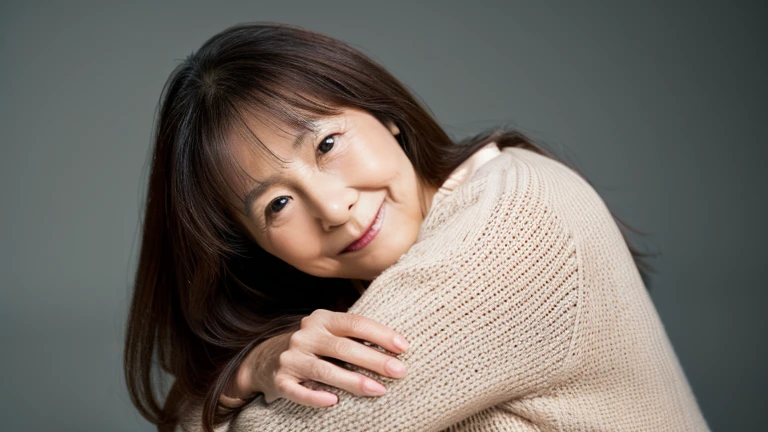 微笑んでいる女性の画像