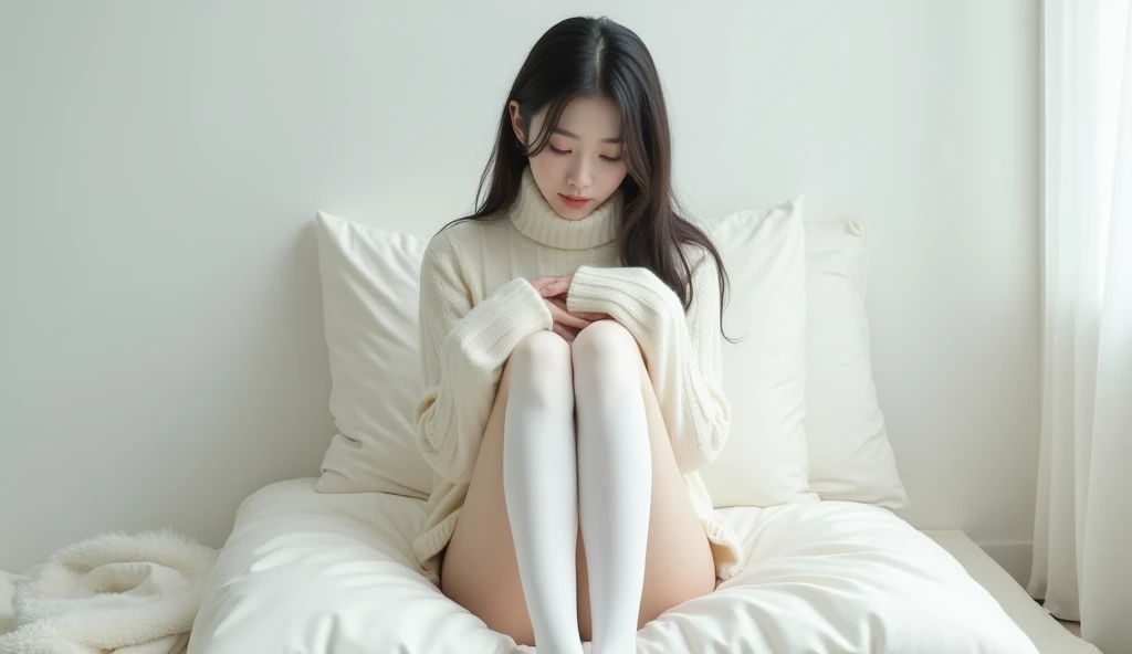 女性がうつむいている様子の画像