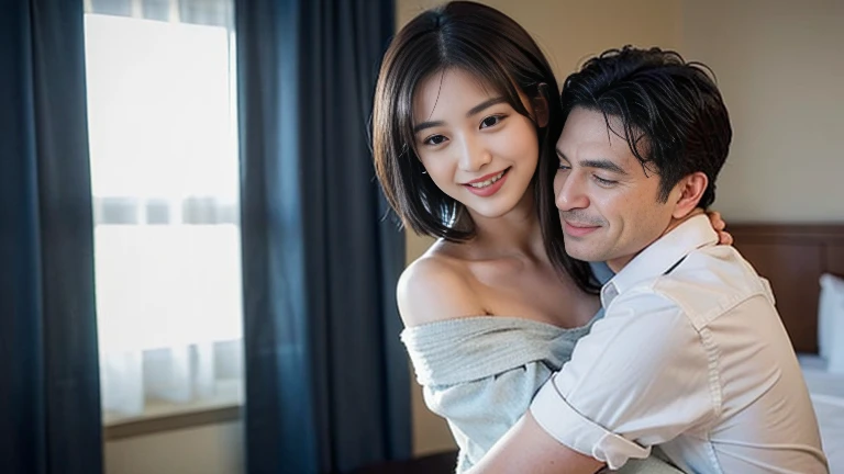 抱き合っている男女の画像